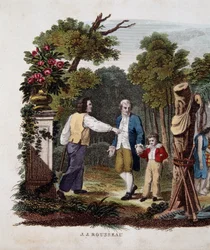 Jean Jacques Rousseau with a Child, Interpellated by a Peasant