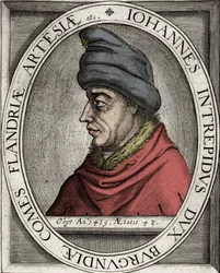 Portrait of John the Fearless, Duke of Burgundy (John I of Burgundy) (1371-1419) - Engraving of the 17th Century