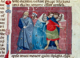 Julius Caesar on the throne (detail)