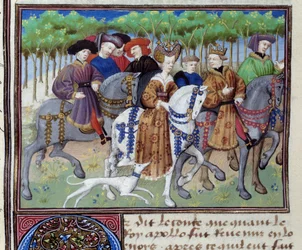 King and Queen Going Hunting (Philip VI of Valois and Blanche of Navarre)