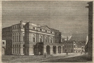 La Scala in Milan - View of the theatre of La Scala in Milan, Italy - 1837
