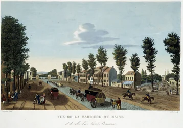 La barrier du Maine, circa 1820 - in Vues de Paris by Courvoisier