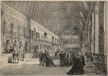 The Armory Room of the Chateau de Pierrefonds - Restitution by Viollet-le-Duc - Engraving of 1880.