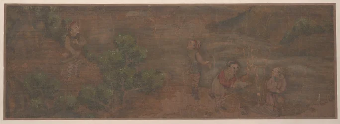 Landscape Painting of Figure in Woodland Setting