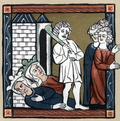 Arthurian Legend: Lancelot of the Lake rescues Queen Guinevere and her friend from the castle. In 