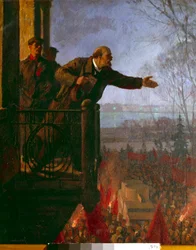 Lenin on the Balcony of the Csechinskaia House at Night, April 1917