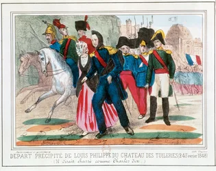 Louis Philippe of France Leaves the Tuileries Palace in 1848