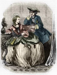 Louis XV and Madame de Pompadour, Jeanne Antoinette Poisson (1721-1764) (Marquise de Pompadour) - in 