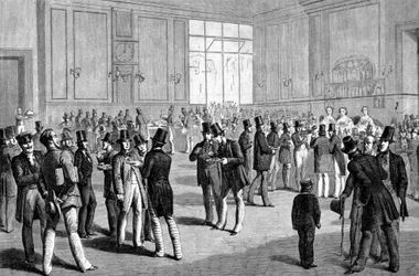 Lunch at a bar in San Francisco, California, 1860