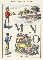 M N W: pot, swimmer, Black man, omnibus