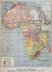 Map of Africa according to the Franco-English Convention - in 