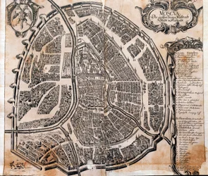 Map of Moscow City in Russia in the 17th century. Paris, B.N.