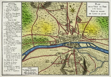 Map of the City of Paris Under the Reign of Louis VII