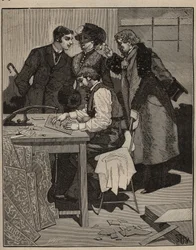 Marquetry: marquetry at work. Engraving from 1885 in 