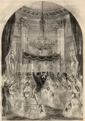 Marriage of Baron Alphonse de Rothschild and Leonora de Rothschild. The Mary learnt to throw a drink on the floor, the last stage of a Jewish marriage called the 