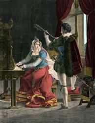Mary Stuart and David Rizzio - Marie (Mary) I Stuart (1542-1587) with David (Davide) Rizzio