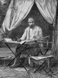 Mehmet Emin pasha. (Eduard Schnitzer) German explorer (1840 to 1892). engraving from 1893.
