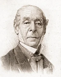 Members of the Academy Francaise in 1895: portrait of Ernest Legouve (1807-1903), French novelist, poet, playwright and essayist