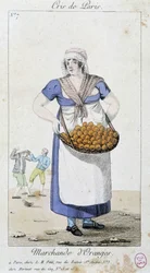 Merchant of oranges - in Cris de Paris, early 19th century