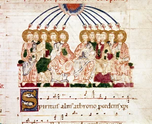 Miniature pentecote from a gradual antiphonary (tropair)