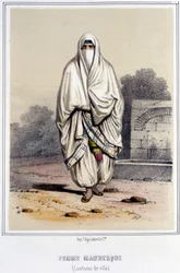 Moorish woman in town costume in Algiers during the second half of the 19th century