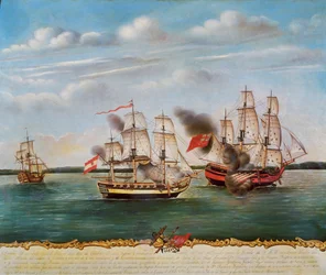 Naval combat of Guayaquil (Ecuador) between Spain and England on October 2
