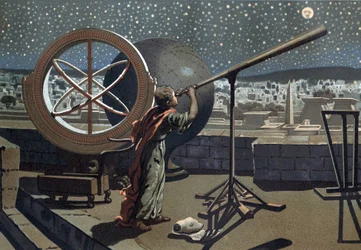 Portrait of Hipparchus at the Alexandria Observatory, Greek astronomer (2nd century BC)