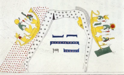 Nut, Egyptian Deity of Heaven and the Barque of the Sun - in Monuments of Egypt and Upper Nubia by Ippolito Rosellini