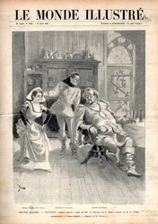 Opera “Falstaff” by Giuseppe Verdi (1813-1901), three-act lyric comedy by Arrigo (or Enrico) Boito, performed at the Opéra-Comique in Paris in 1894 with Victor Maurel, Marie Delna and Paul Fleuret (Barnolt) (1844-1900) - Cover of “The Illustrous World” o