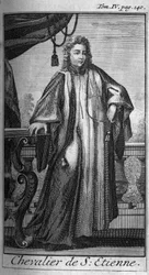 Orders of Knight. Knight of St. Stephen in Tuscany in the 16th century. In History of military orders or knights, of the secure and routine militias of both sexes, which have been established so far. Edition taken from Abbe Giustiniani, R.P.Bonani, M. H