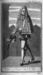 Orders of Knight. Novice of the Holy Spirit (Order of the Holy Spirit) in France in the 16th century. In "History of military orders or knights, of the secure and routine militias of both sexes, which have been established so far. Edition taken from Abbe"