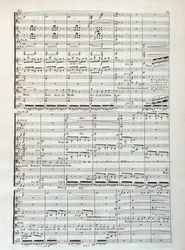 Page of musical score of Siegfried, opera by Wagner