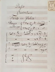 Page of musical score of the overture of The Turk in Italy by Gioacchino Rossini