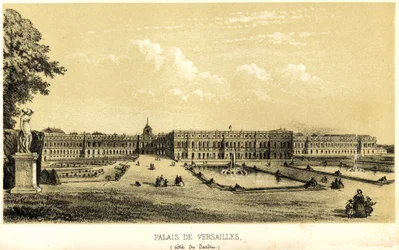 Palace of Versailles, garden view in 1857