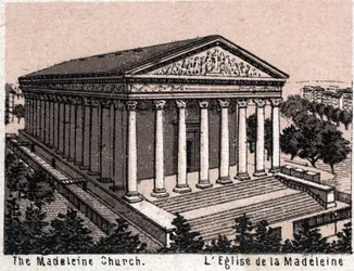 Paris, France: view of the Madeleine Church. The world illustrates 168 views. Undated (end 19th century)