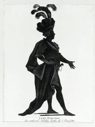 Performance of the Italian castrate Luigi Marchesi (1754 - 1829) also known as Marchesini singing at the theater of San Benedetto.