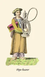 Pipe Bearer with Bong or Hookah