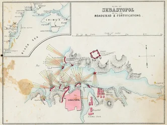 Plan of Sebastopol with Fortifications and Ramparts, Crimea