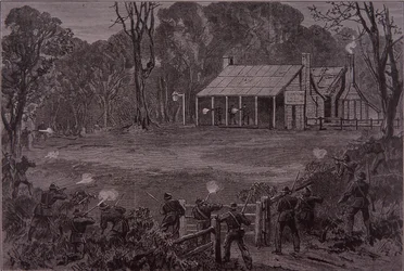 Police Open Fire on the Kelly Gang in the Glenrowan Hotel, 28 June 1880
