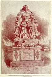 Portrait-Charge of Philip II on the Spanish Inquisition - Engraving