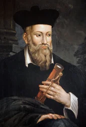 Portrait of Michel de Nostre-Dame (Nostradamus), Astrologer (1503-1566), Detail, Maison de Nostradamus, Salon de Provence, Bouches du Rhone