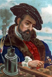 Portrait of Agricola Georg (Georgius) Bauer, known as Agricola, German mineralogist.