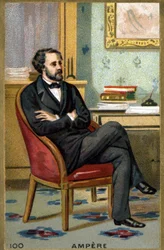 Portrait of André-Marie Ampere (1775 - 1836) French physicist. Chromolithography of the 19th century