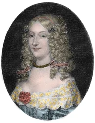 Portrait of Anne-Genevieve de Bourbon-Conde (1619-79), Duchess of Longueville - Engraving of the 19th Century