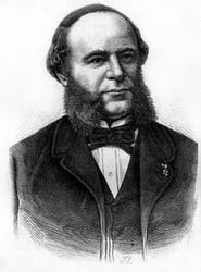 Portrait of Auguste Pouyer-Quertier. Engraving of the end of the 19th century in 