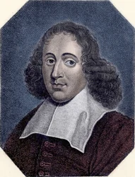 Portrait of Baruch de Spinoza (1632-1677), Dutch Philosopher. Engraving
