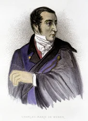 Portrait of Carl Maria von Weber, German composer (1786-1826) - engraving