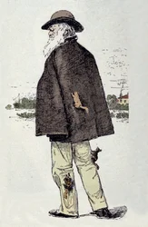 Portrait of Charles Darwin (1809-1882) playing with squirrels