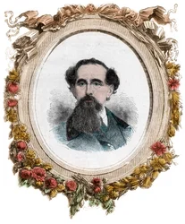 Portrait of Charles Dickens (1812-1870) English Novelist, engraving