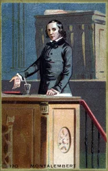 Portrait of Charles Forbes, Count of Montalembert (1810 - 1870), French journalist and politician. Chromolithography of the late 19th century